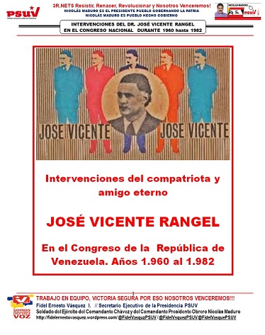 PORTADA INTERVENCIONES DEL COMPAÑERO Y AMIGO ETERNO JOSÉ VICENTE RANGEL-Carpeta Fidel Ernesto Vásquez